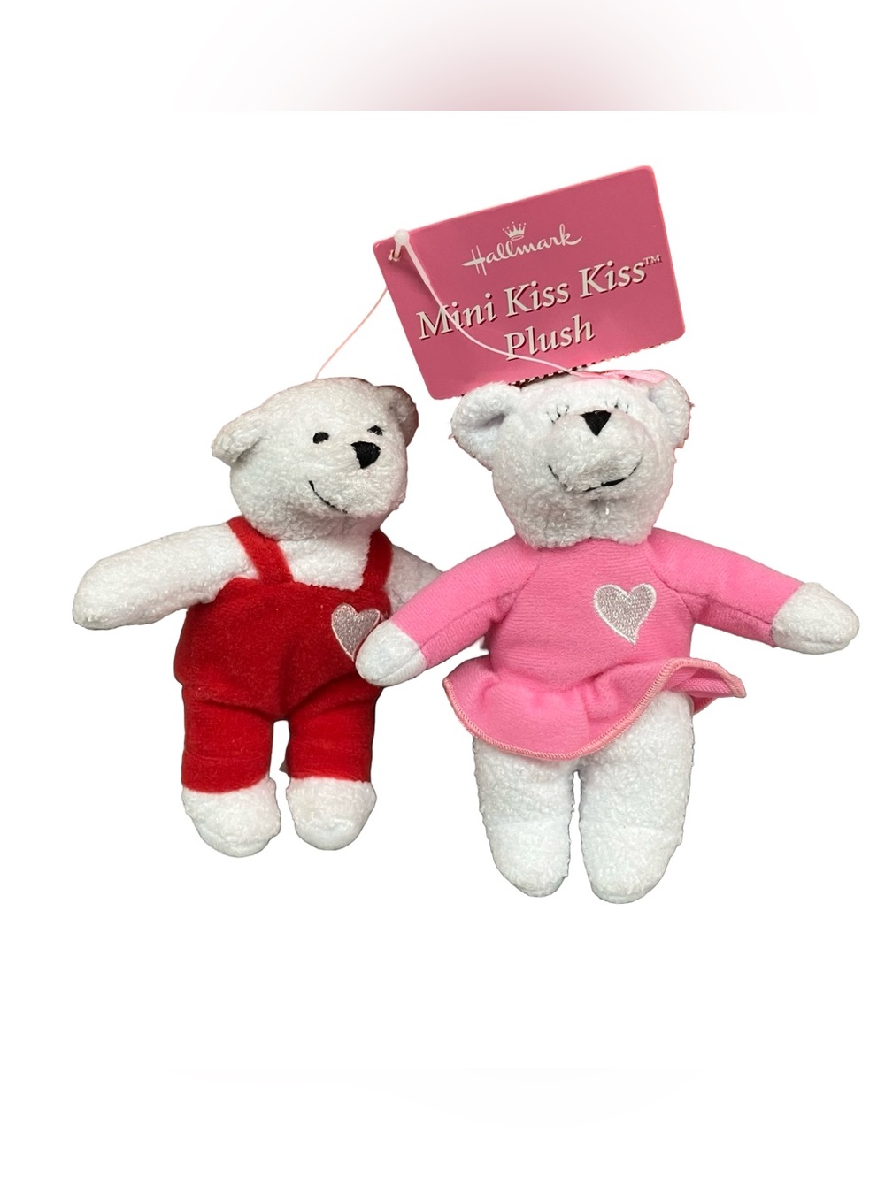 Hallmark Mini Kiss Kiss Plush Bears - Red & Pink Outfits